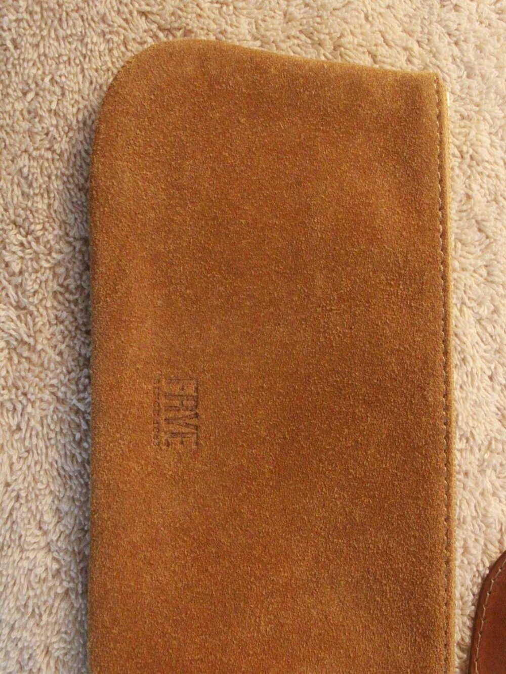 Title: Frye Tan Suede Zip Pouch